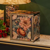 Homruilink High End Glass Jewelry Box for Women, 5 Layer,Peony