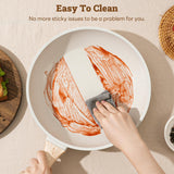 17 Pcs Pots and Pans Set Non stick，Cookware Sets White Granite Induction Cookware, Non-toxic Healthy Non Stick Kitchen Cooking Set, White