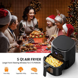 Adoolla Air Fryer Oven 5 Qt Large Oil Free Touch Screen 1500W Mini Oven Combo with 7 Accessories, One-Touch Digital Controls, Nonstick Silicone Liner