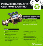 Goldstream Pumps WVO Designs Portable Oil Pump W2065, 12GPM, Baldor