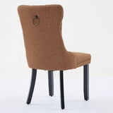 MOOLSUN Fabric Dining Chairs Set of 6, High Back Side Chairs, Modern Padded High-End Tufted Upholstered Chairs with Button-Tufted Back & Rear Pull Tabs, Solid Wood Legs F-Coffee(Solid Wood Legs)