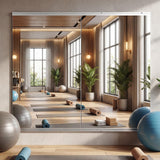 Antok Home Gym Mirror 58"x30" 2PCS, Large Full Length Wall Mounted Mirrors, Frameless Tempered Glass Full Body Mirror for Gym Yoga Dance Studio Garage Bedroom & Bathroom