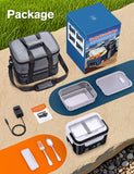 EAST OAK Cordless Electric Lunch Box for Adults, Heated Lunch Box Battery Powered with Automatic Heating, 5.5 Cups Portable Food Warmer with Insulated Carry Bag