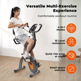 Exercise Bike Stationary Bike for Home Folding Exercise Bike with Arm Resistance Bands &Pulse Sensor LCD Monitor Recumbent Exercise Bikes for Home Workout BODIOO
