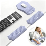 2-in-1 L-Shaped Desk Elbow Pads & & Mouse Pad Set with Wrist Rest, Purple