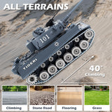 Supdex RC Tank, 1:18 Alloy Metal German Tiger I Remote Control Army Model Toys, 2.4Ghz RC Vehicle with Smoke, Sound and Lights, Military Tank for Adults and Kids