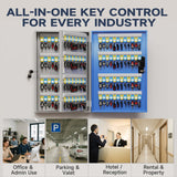 WeHere 192-Key Key Lock Box Wall Mount – Commercial Smart Key Cabinet Organizer with App, One-Time Code, Bluetooth & WiFi Unlock (Sold Separately), Key Management System for School, Rental, Office