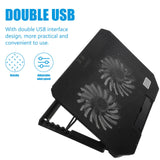 Adjustable Laptop Cooling Pad Stand Black Plastic with USB Fan Control