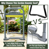 Heavy Duty Garden Kneeler and Seat with Handles - 2-in-1 Foldable Gardening Stool for Seniors, Ergonomic Yellow Kneeling Bench & Pad