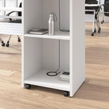Bush Business Furniture Podium Lectern, 48 inch Tall, Professional-Grade Mobile Presentation Stand Up with Shelves