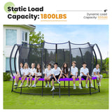 Zupapa 1800LBS Capacity No-Gap Design 16 15 14 12FT Trampoline with Safety Enclosure Net