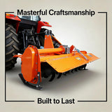 LEDTUS 45” 3 Point Rotary Tiller for 20-30HP Compact Tractors – Cat 1 Cultivator with 540 RPM PTO Drive, 24 Replaceable L-Shaped Tines for Easy Maintenance (45“)
