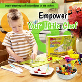 40-Pcs Kids Knife Set for Real Cooking, Toddler Cooking Set Montessori with Recipes Book, Toddler Kitchen Tools, Kids Cooking Sets Real - Cutting Board and Knife Set