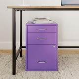 Home Furnishings HPB Heavy Duty 3-Drawer Metal File Cabinet for Standard Files and Office Supplies, Purple Finish Office Star Products
