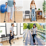 Forearm Crutches for Adults, Folding Crutches for Walking, Have Adjustable Forearm Crutch Pads, with Four Corner Base Prevent Slipping , Suitable for Old People, Lame People (Black)