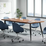 Tribesigns 6FT Conference Table, Rectangular Meeting Room Tables, Modern Industrial Seminar Table Boardroom Desk with Metal Legs for Office
