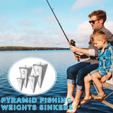 42 Pcs Pyramid Sinker Weights for Fishing Kit 1 oz 2 oz 3 oz 4 oz Fishing Weights Rig Freshwater Saltwater Fishing Pyramid Sinkers Hiboom