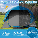 LOYEAHCAMP 4 Person Blackout Camping Tent, Easy Setup Waterproof Family Dome Tent for Camping with Rainfly, Portable Double Layer Large Family Tent for Outdoor Camping&Hiking
