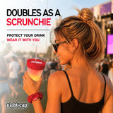 NightCap Drink Cover Scrunchie, Reusable Drink Protector for Bars, Festivals, Concerts, Cruise Essentials, Beach Vacations, Bachelorette Parties & College Nights Out, Wrist or in Hair, Shark Tank