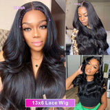 Aicrelery 13x6 HD Lace Front Wigs Human Hair Body Wave Pre Plucked 34 Inch