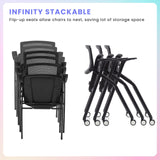 4 Pack Stackable Conference Room Chairs with Wheels and Paddle, Ergonomic Mesh Back and Arms for Meeting