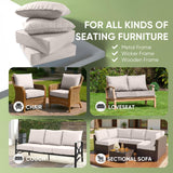 Outdoor Furniture Cushions, 6 inch Thick Seat Cushions for Outdoor Furniture, Waterproof 22x24 Patio Couch Cushions, Replacement Chair/Sofa Cushion, Include 3 Back & 3 Seat Cushion, Thick/Beige