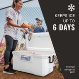 Coleman Marine Cooler with Fully Insulated UV Guard Lid & Body, Keeps Ice for 3+ Days, Great for Boating & Fishing, 52qt/100qt Wheeled/120qt Options