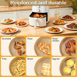 Heavy Duty Air Fryer Liners 8 Inch Round, Disposable Food Grade Parchment Paper 40 GSM, 100 Count Non-Stick Oil & Water Resistant, Fits 5-8QT for Oven Microwave Baking Roasting