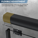 SUNNY SHOWER 58.5-60 in.W x 72 in.H Glass Shower Door, Semi Frameless Double Sliding Shower Door, 1/4" Clear Glass, Black Finish
