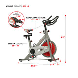 Sunny Health & Fitness Pro II Indoor Cycling Bike with Device Mount and Advanced Display – SF-B1995, Silver Sunny Health & Fitness