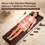 Lanmun Full Body Massage Mat with Heat, Detachable Neck Massager, Vibration Massage Pad with Waist Airbag, Massage Mat with 10 Vibration Motors & 9 Settings for Home Office, Gift for Men Women Parents