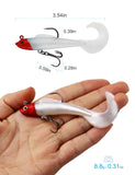 Facikono Lures for Bass Jig Head Soft Swimbait, 6-Pack 6 Colors Plastic Bait for Saltwater/Freshwater Fishing
