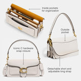 COACH Polished Pebble Leather Tabby Shoulder Bag 26, Chalk, One Size