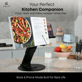 3-in-1 Adjustable Laptop Stand, Book Stand, and Phone Holder - 360° Rotating Display for All Laptops