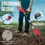 Cordless Tiller Cultivator Compatible with Milwaukee 18V Battery (Tool Only), 310RPM Electric Rototiller Garden Tools with 40 Steel Tines, 9.1In Tilling Width & 6.3In Depth, Folding Design
