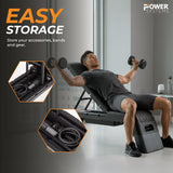 Power Systems Step Bench & Weight Bench | Aerobic Platform & Plyo Box for Cardio, Strength | Commercial Grade Full Body Home Gym Stepper | Adjustable Multifunctional Deck & Resistance Band Clips