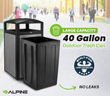Alpine 40-Gallon Outdoor Commercial Trash Can with Ashtray & Locking Lid