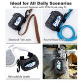 Dog Poop Bag Dispenser for Leash, Corduroy Pet Waste Bag Holder with Clip, Portable Cute Embroidered Poop Bag Carrier with Zipper, Fits Standard Size Poop Bag Rolls (Dark denim)