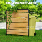 2 Panels No Dig Wooden Privacy Fence Screen, 42" H X 40" W Outdoor Air Conditioner Fences, Hide Trash Bins Or Ac Units