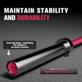 RitFit Elite 6.6ft Olympic Barbell, Robust 33lb Barbell for Weightlifting and Powerlifting, Superior Olympic Bar with Exceptional 900lbs Load Capacity, Weight Bar for 2” Standard Plates Sliver/Pink