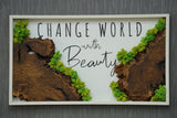 Handmade Moss and Natural Wood Wall Art - Preserved Reindeer Moss & Cedar Wood Tree Slice Decor - Sustainable Botanical Wall Panel - Nature Inspired Green Art for Living Room, Office, Entryway "24x16"