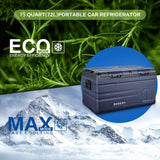 BODEGACOOLER 12 Volt Car Refrigerator,Dual Zone APP Control, Designed with Removable 2-Way Door Portable Freezer,75 Quart-4℉-68℉