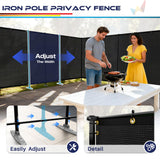 Windscreen4less Outdoor Privacy Fence Screen, 6'x12' Freestanding Privacy Fencing Set with Iron Poles and Ground Spikes