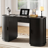 ONBRILL 58" Fluted Office Executive Desk with Ample Storage Drawer,Black