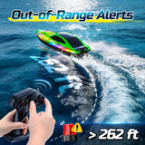 HOLYFUN RC Boat for Kids & Adults, 2.4GHz 9.3 Mph Remote Control Boat with Led Light, 2 Battery(30 Mins Play), Summer Toys Boats for Water Pool & Lake