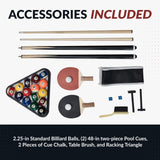 6 Ft Pool Table, with Ping Pong Multi Game Combo Tables for Family Recreation Game Rooms Hathaway