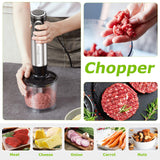 Bonsenkitchen Immersion Blender Handheld with Food Processor, 20 Speeds Hand Blender with Turbo Mode, Stainless Steel Blade, Egg Whisk, Beaker