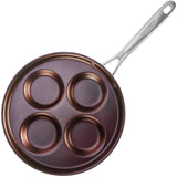 Swedish Pancake Pan, Plett Pan, Multi Egg Pan, 4-Cup Egg Frying Pan, Nonstick Egg Cooker Pan (Purple) TECHEF