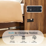 LUXOAK Full Murphy Cabinet Bed with with Storage & Charging Station