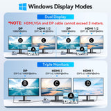 USB C Docking Station Dual Monitor for HP,Laptop Docking Station 3 Monitors